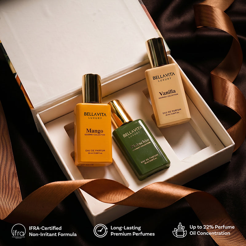 Gourmand Collection Gift Set | Vanilla, Pistachio &amp; Mango | Sweet Summer Scents | 20ml x 3 BYOB