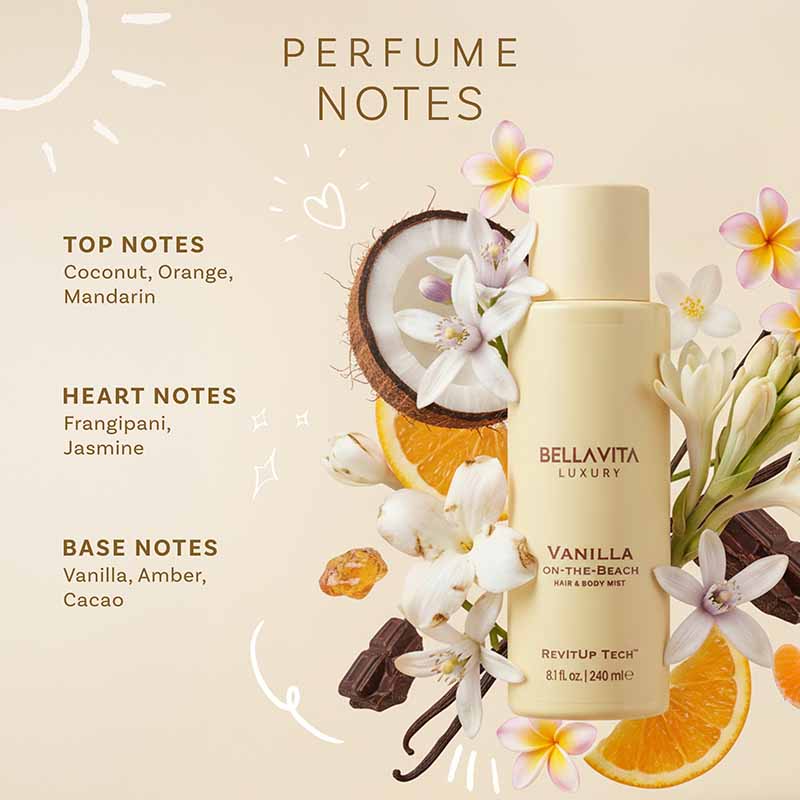 Bellavita Luxury Hair &amp; Body Mist - Vanilla-on-the-Beach